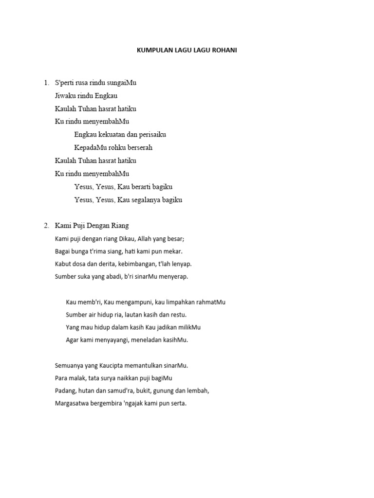 Kumpulan Lagu Lagu Rohani | PDF