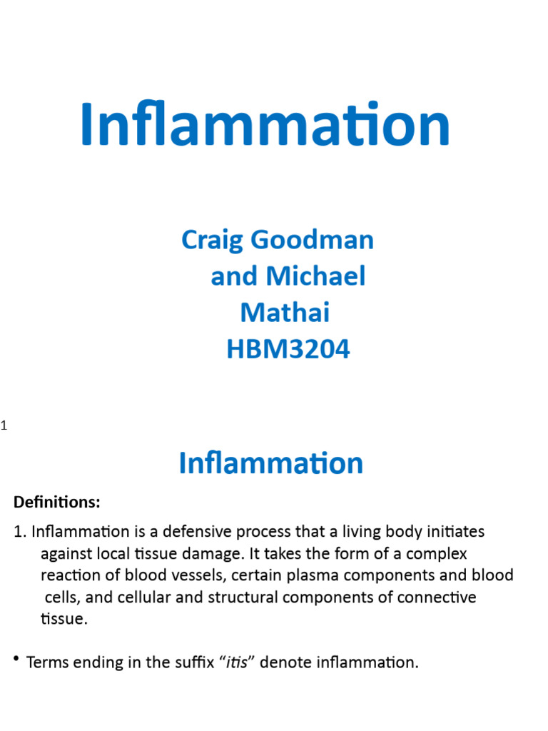 Workshop 1.2 Inflammation1 | PDF | Inflammation | Chemokine