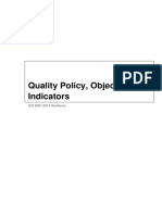 Quality Policy, Objectives & Indicators