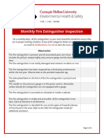 Monthly Fire Extinguisher Inspection Checklist