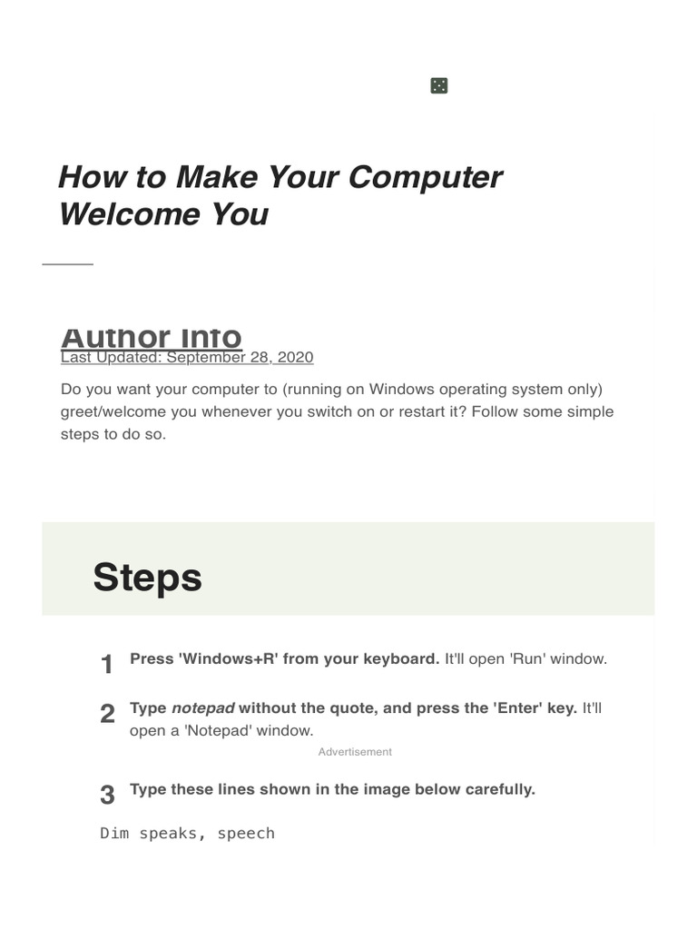 Windows Startup Greeting Setup | PDF | Computer File | Microsoft Windows