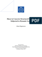 Shear in Concrete Structural Elements Subjected To Dynamic Loads