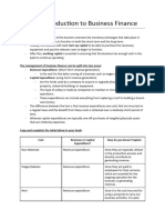 Unit 3.1 - Introduction To Finance - Business HL