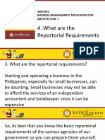 ARCH591 - 4. What Are The Reportorial Requirements
