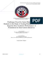 Challenges Faced by Junior High School Students in The Study of Araling Panlipunan and Its Impactto Their Academic Performance: A Foundation For Intervention Initiatives