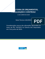 Nota Tecnica 142-2019 - PEC 34-2019 Aprovada Na Camara em 5 de Junho de 2019