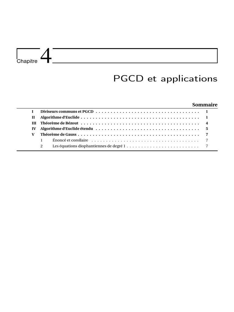 Algorithme d'Euclide étendu et PGCD | PDF | Entier naturel | Logique ...