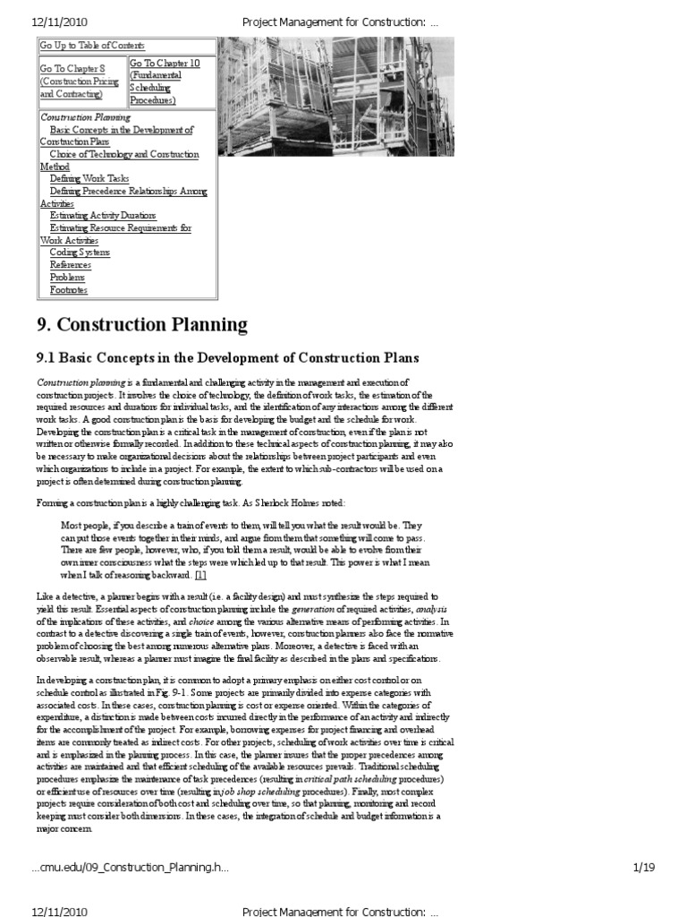 Construction Planning Essentials Guide | PDF | Standard Deviation ...