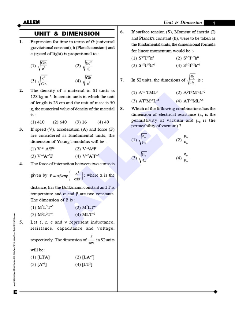 Unit & Dimension | PDF | Mechanical Engineering | Physical Phenomena