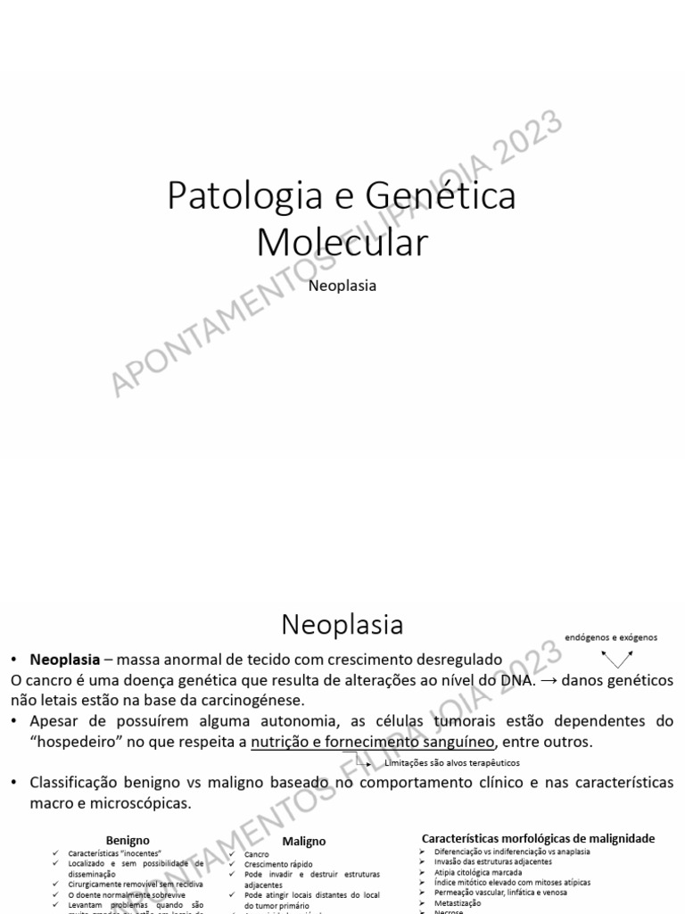 Neoplasia: Tipos, Características e Carcinogênese | PDF | Neoplasmas ...