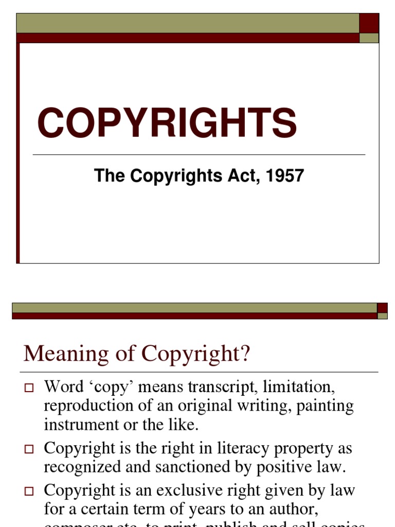 Copyright meaning deals