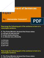 Rearrangement of Sentences: P.Q.R.S