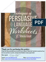 Persuasive Language Worksheets