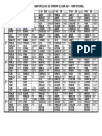 Horario de 19 A 23 de Fevereiro