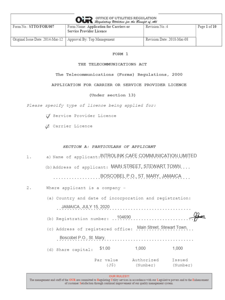 Introlink Application Form Page 1 | PDF