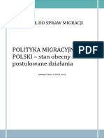 Polityka Migracyjna Polski - Stan Obecny I Postulowane Dzialania