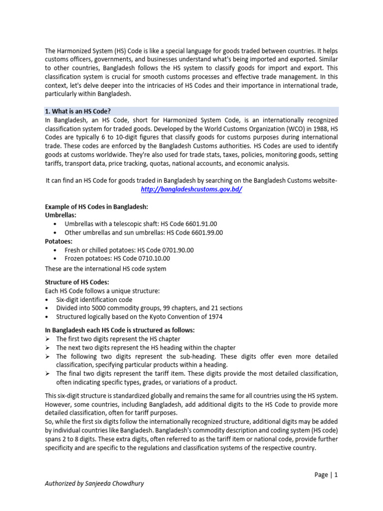 A Beginners Guide To Understanding The HS Code | PDF | Customs