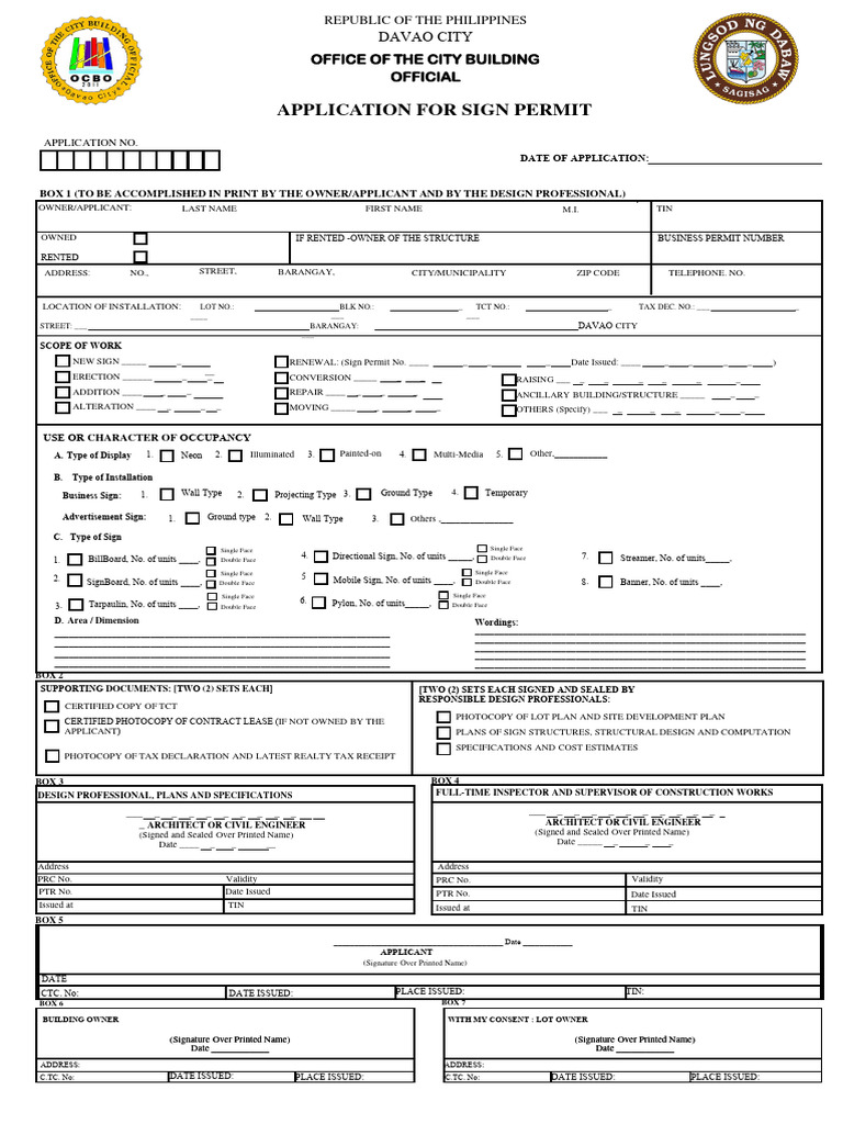 Sign Permit Application Requirements | PDF