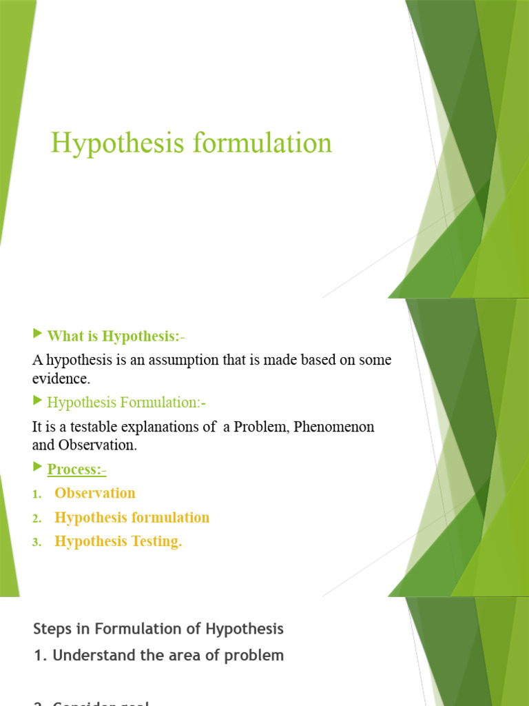 Hypothesis Formulation Guide | PDF