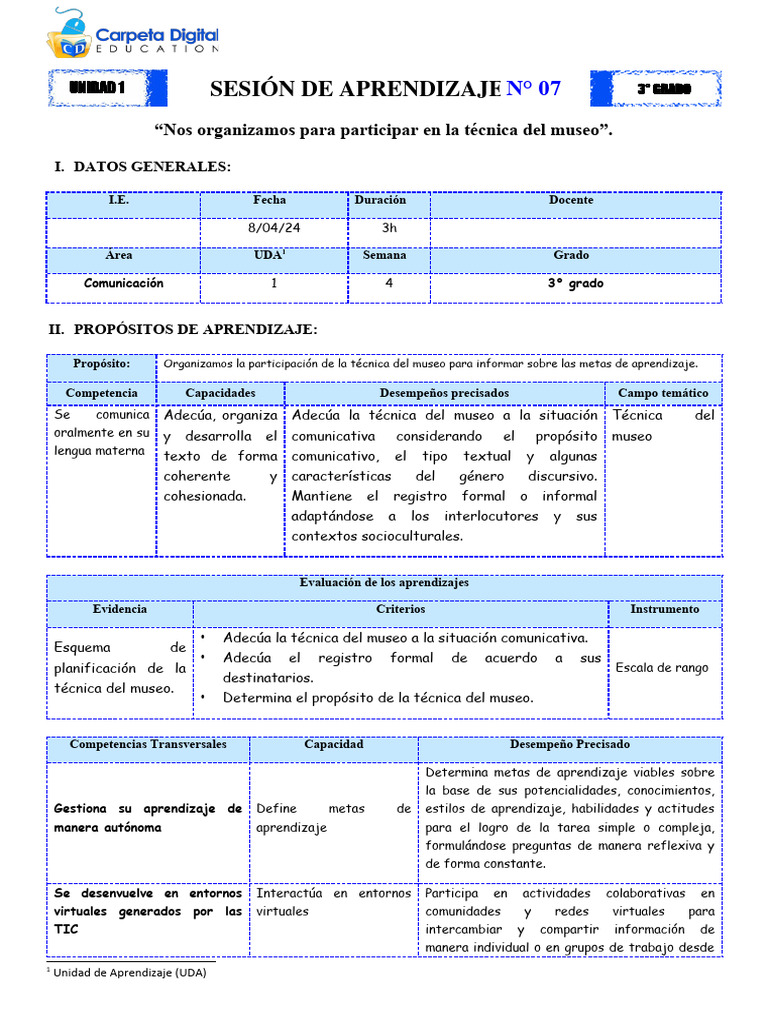 Técnica del Museo en el Aula | PDF | Aprendizaje | Evaluación