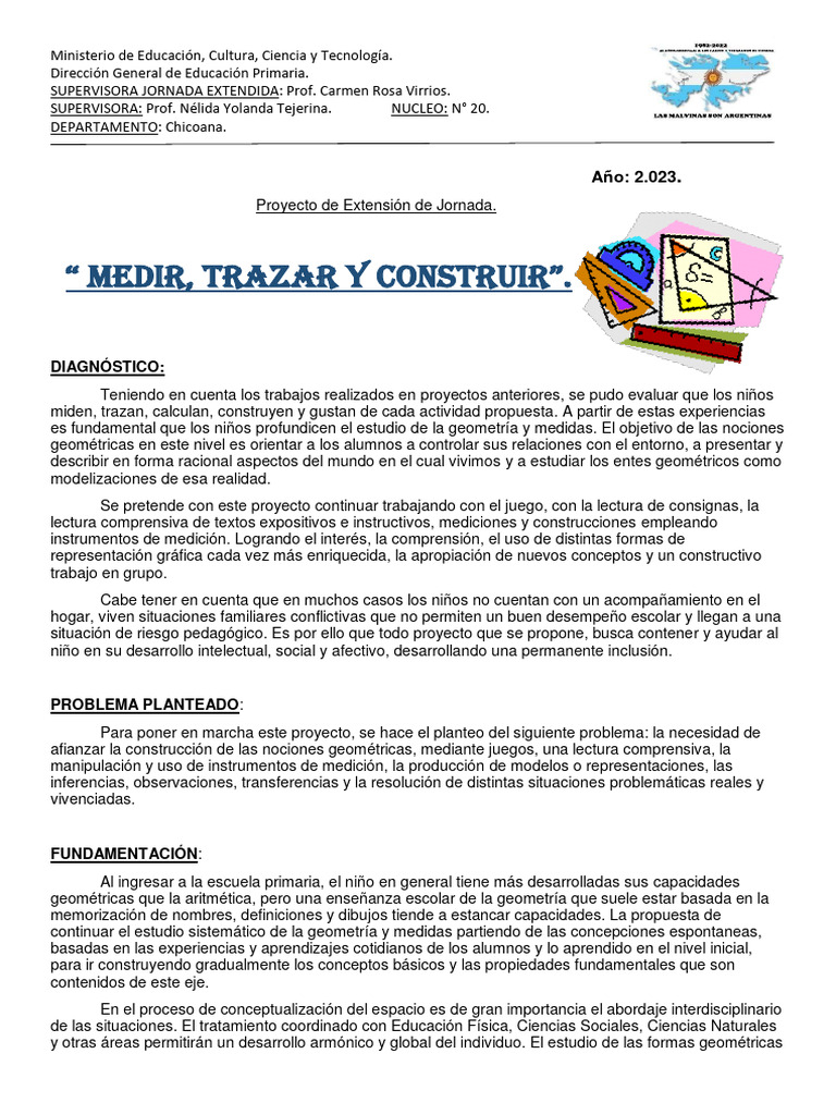 Proyecto de Geometría en Jornada Extendida | PDF | Educación primaria ...
