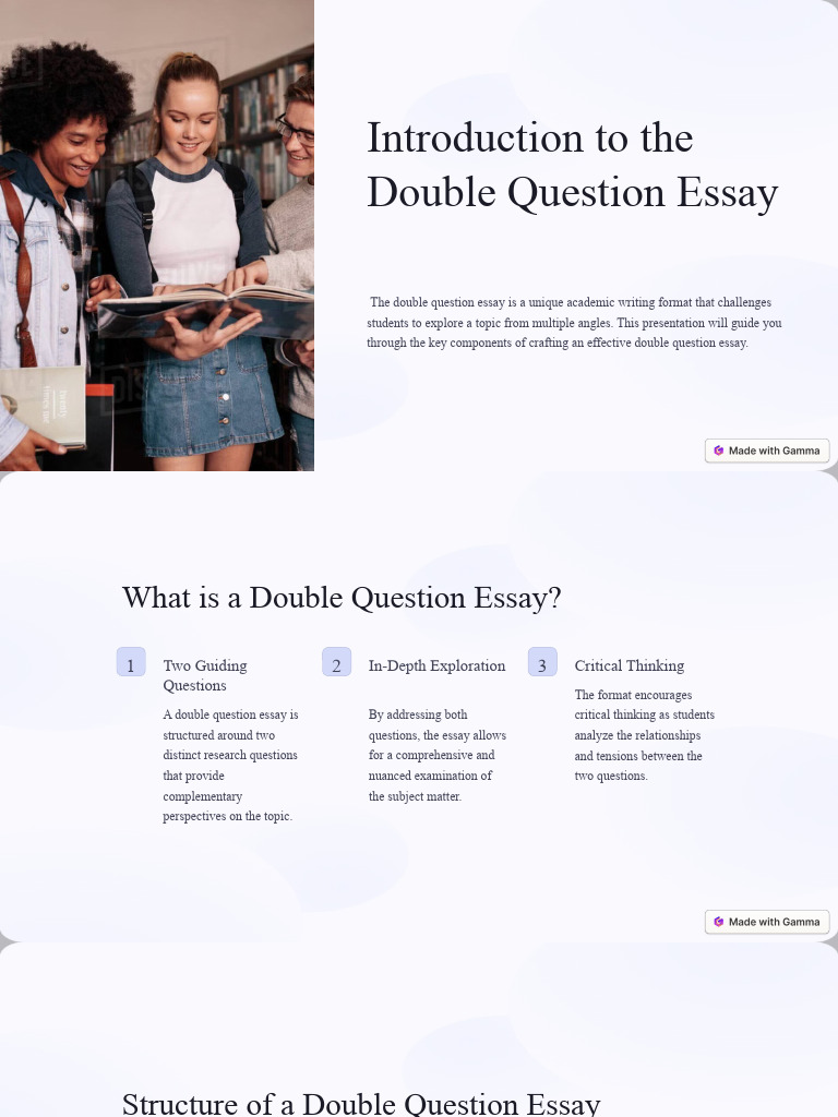 Double Question Essay Guide | PDF | Essays | Critical Thinking