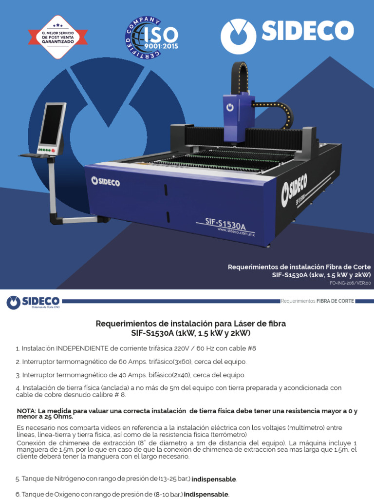 Fo Ing 206 Ver 00 Requerimientos De Instalación Fibra Corte Sideco Sif