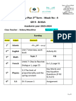 Gr9 British Weekly Plan - Term 3 - W 4