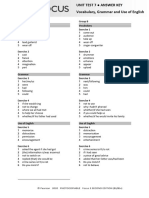 Focus3 2E Unit Test Vocabulary Grammar UoE Unit7 GroupA B ANSWERS