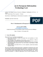 Introduction To IT Law - Syllabus