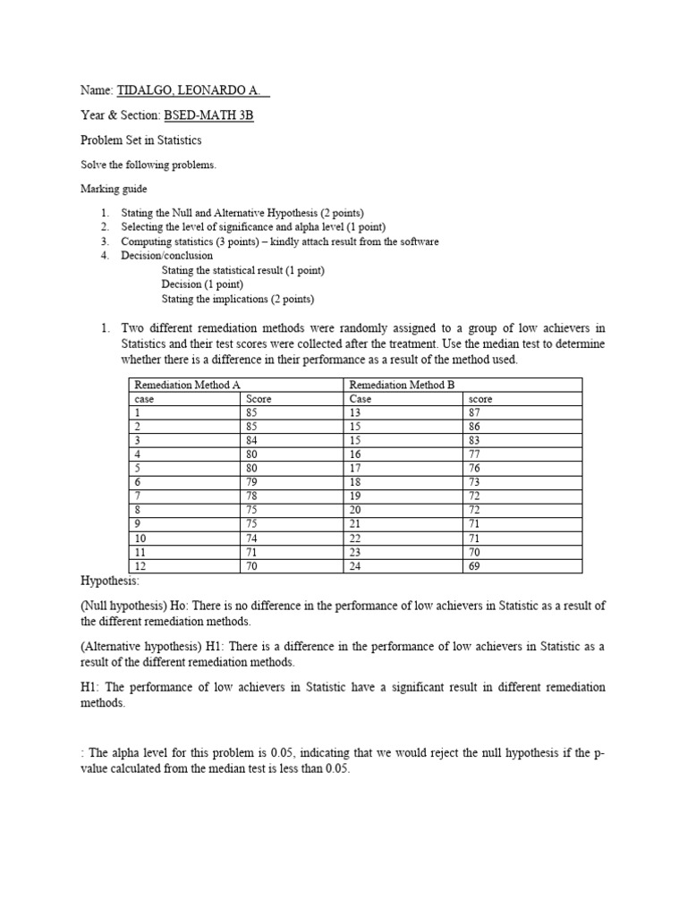 Problem set in statistics pdf type i and type ii errors statistics
