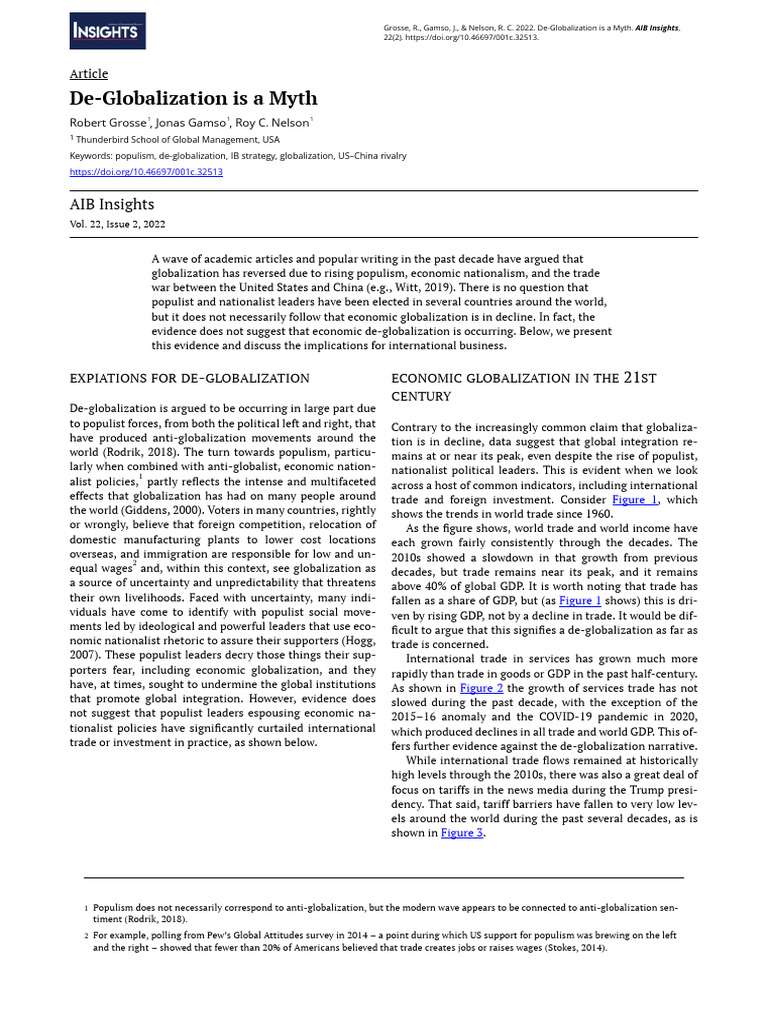 Debunking De-Globalization Myths | PDF | Tariff | Economies