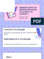 Observation of Demonstration Teaching in Mapeh 3