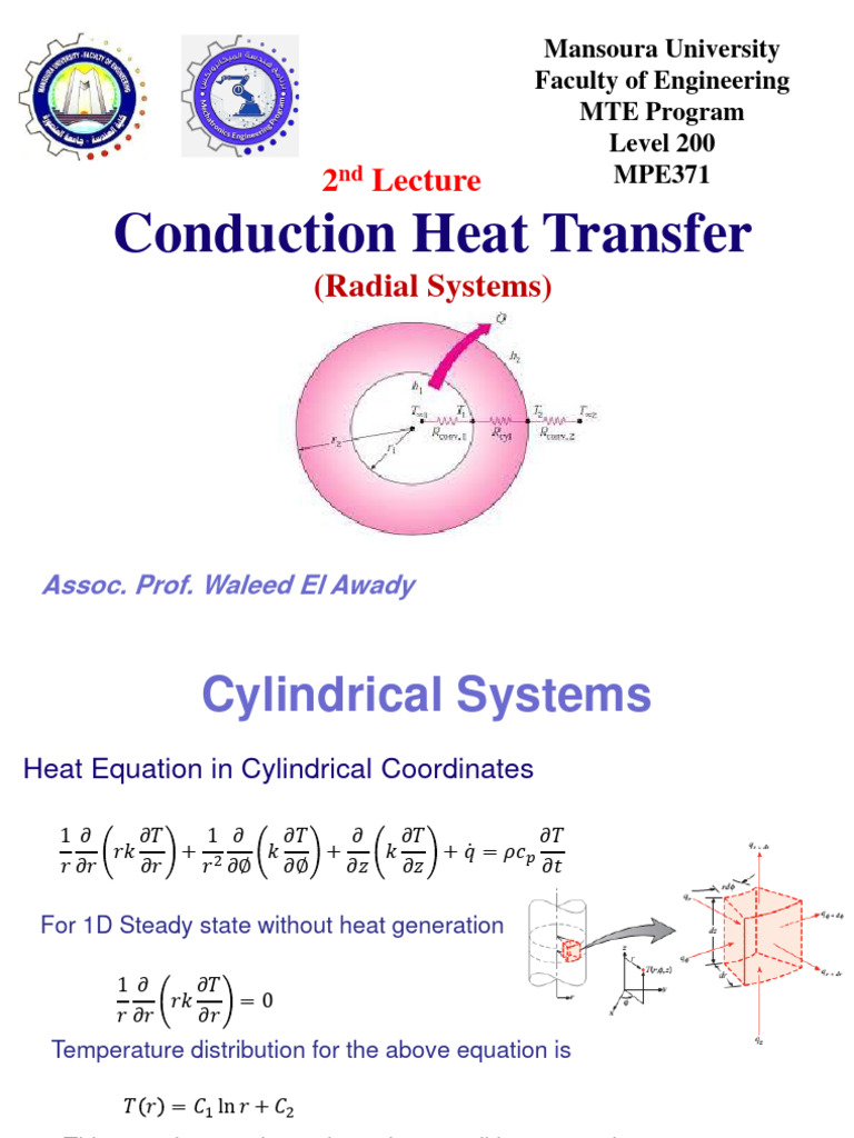 Conduction Heat Transfer in Cylindrical Systems | PDF | Thermal ...