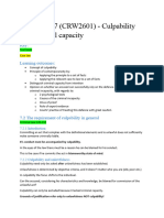 CRW2601 Study Unit 7 Culpability and Criminal Capacity