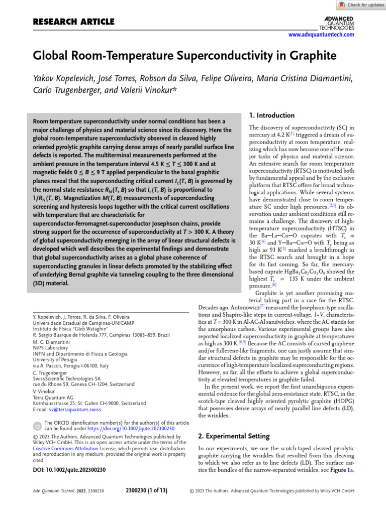 Adv Quantum Tech - 2024 - Kopelevich - Global Room Temperature ...