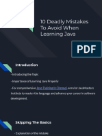 10 Deadly Mistakes To Avoid When Learning Java