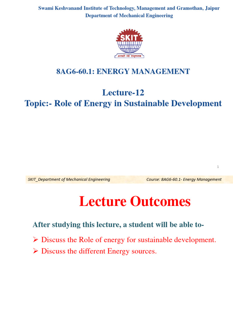 Role Of Energy In Sustainable Development Upsc