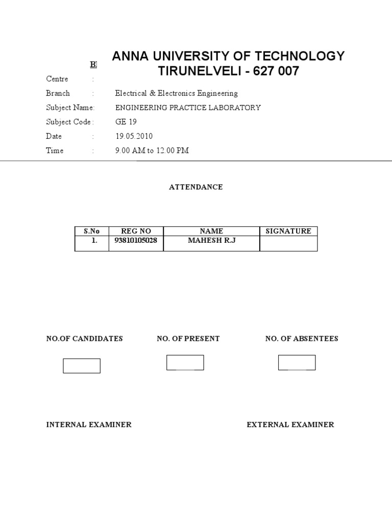 BE Degree Engineering Lab Exam 2011 | PDF | Computers | Technology ...