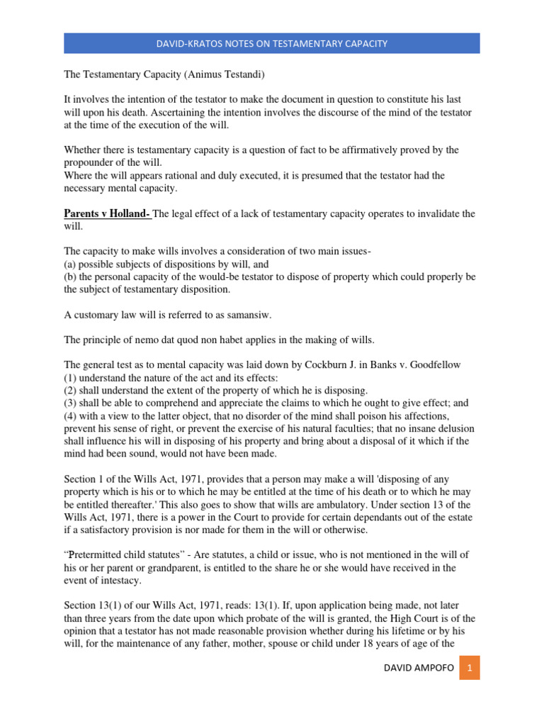 2-david-kratos-notes-on-testamentary-capacity-pdf-will-and
