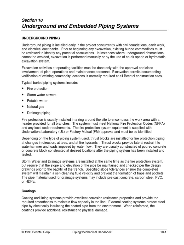 10 - Underground and Embedded Piping Systems | PDF | Pipe (Fluid ...