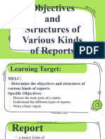 Lesson 7 Objectives and Structures of Various Kinds of Reports.