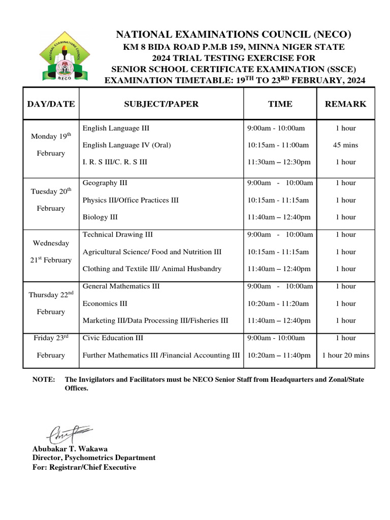 time-table-for-2024-trial-testing-exercise-pdf