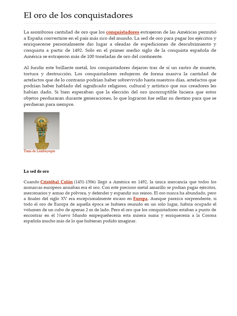 El Oro y La Plata | PDF | Imperio español | Imperio Inca