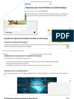 Top 40 Des Questions Et Réponses Pour Les Entretiens en Informatique