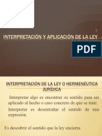 Interpretación y Aplicación Del Derecho