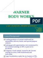 Warner Body Works: Case Analysis-Dividend Policy