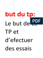 But Du TP:: Lebutdece TP Et D'efectuer Des Essais