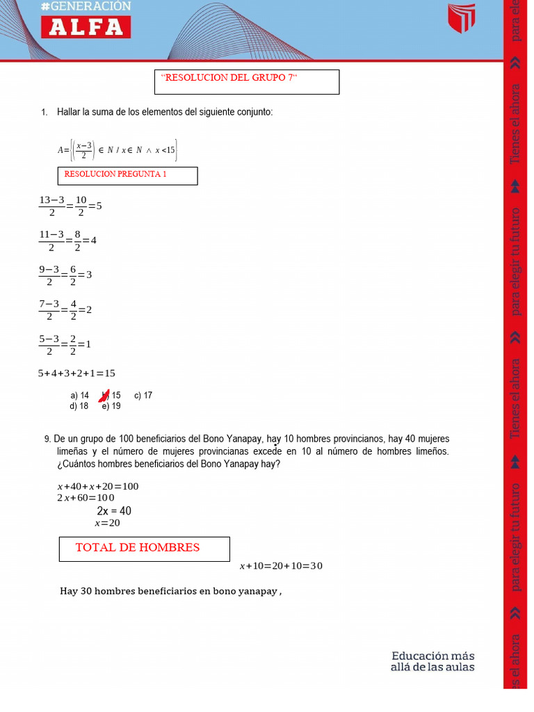 Taller Matemático #03 Grupo 7 | PDF