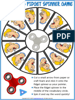 Face Parts Vocabulary Esl Printable Fidget Spinner Game For Kids